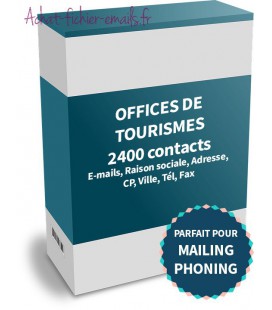 Base emails d'Offices de tourisme de France